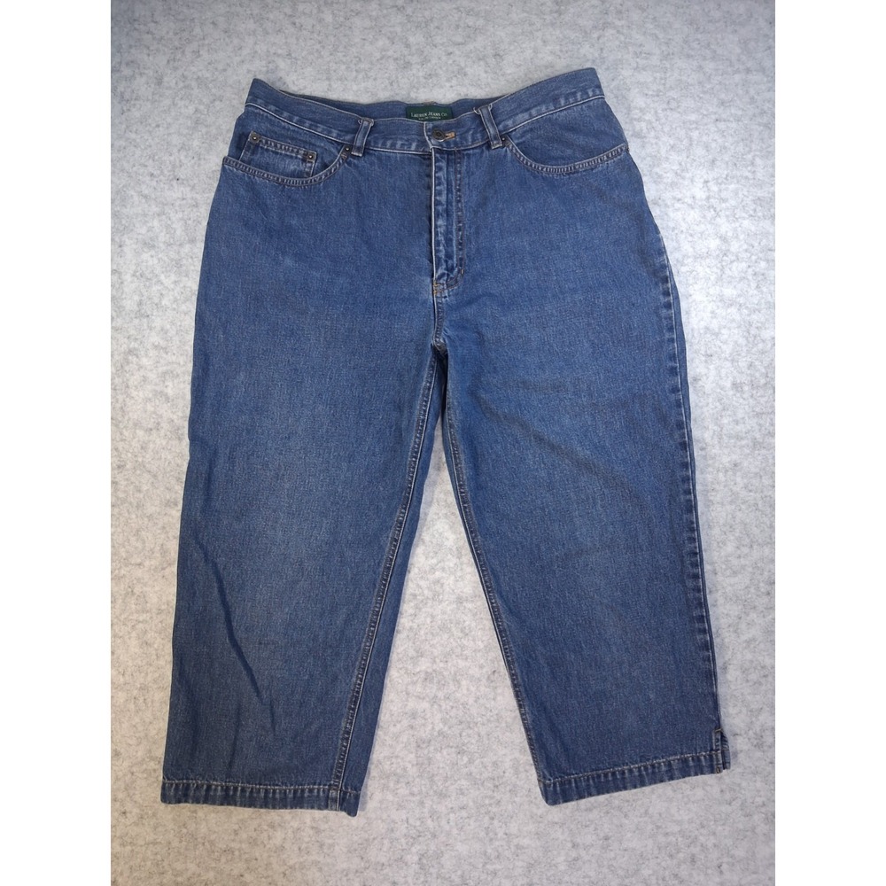 Lauren Jeans Co Ralph Lauren Size 12 Blue Denim Capri Cropped Jeans Women 34x20